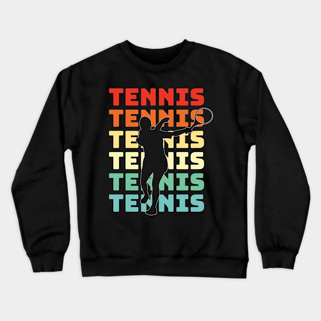 Tennis Player Retro Tennis Lover Crewneck Sweatshirt by Tracy